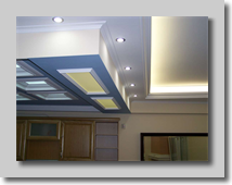 Γύψινο τακάκι για τοποθέτηση κρυφού φωτισμού με τζάμια