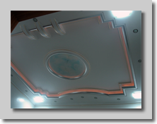 Περιμετρικός γύψινος κρυφός φωτιμός και προσθήκη γύψινου θόλου στο κέντρο της ψευδοροφής