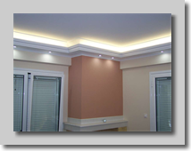 Γύψινος κρυφός φωτισμός και δοκάρι γυψοσανίδας για σπότ