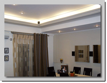 Γύψινος κρυφός φωτισμός με γύψινη ανταύγεια στο εσωτερικό του