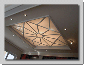 Κατασκευή με γύψινα τακάκια σε σχήμα αράχνης για τοποθέτηση κρυφού φωτισμού 