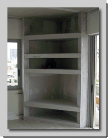 Ράφια με γυψοσανίδα για υποδοχή τηλεόρασης